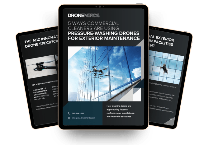 Ebook Pages: 5 Ways Commercial Cleaners are Using Pressure-Washing Drones for Exterior Maintenance
